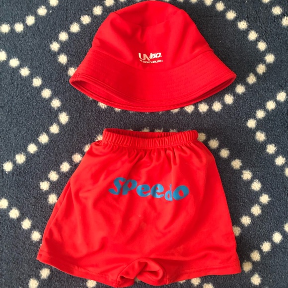 Baby Swim Trunks And Swim Hat Set - Picture 2 of 2